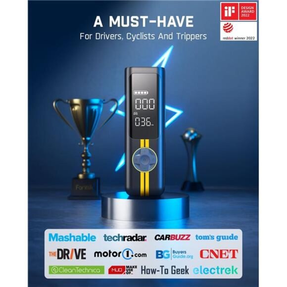 Tire Inflator Portable Air Compressor, 1 Min Fast Inflation, 150PSI Cordless - Picture 5 of 7